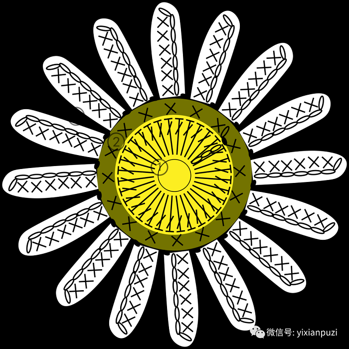 图解教程 | 小雏菊花朵胸针钩针编织